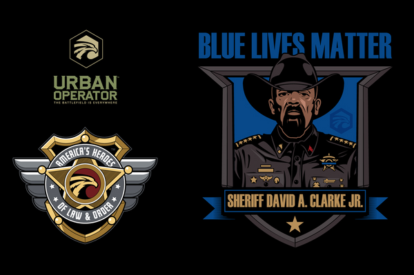 AH of LO Sheriff Clarke Blue Lives Matter Short Sleeve T-Shirt