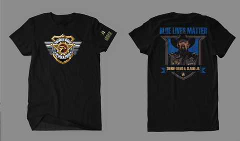 AH of LO Sheriff Clarke Blue Lives Matter Short Sleeve T-Shirt