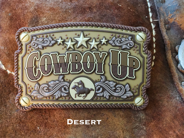 Cowboy Up Patch - Rubber, 5 Color Options!