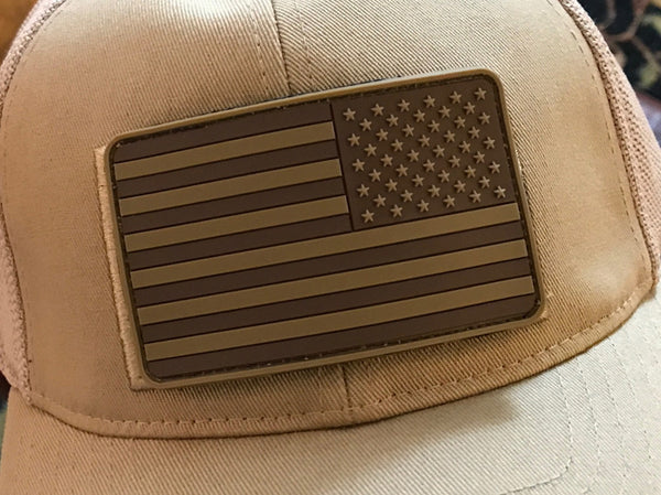 USA Flag PVC Patch - 3 Color Options