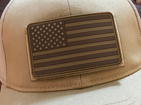 USA Flag PVC Patch - 3 Color Options