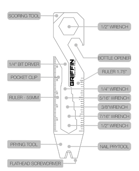 Griffin Pocket Tool XL - Titanium/Polished