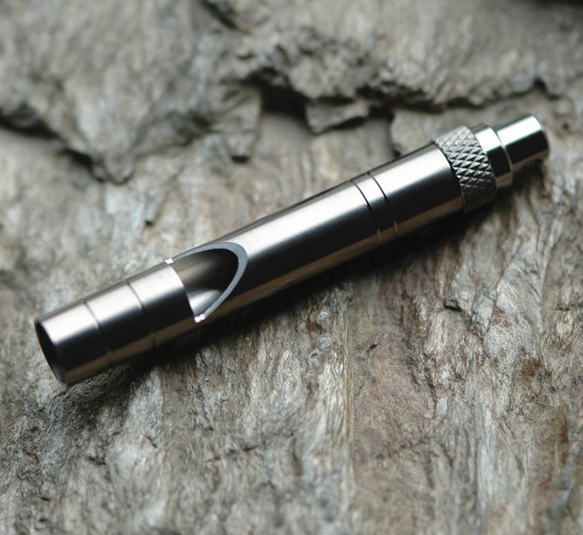 Gripped Survival Whistle - Titanium