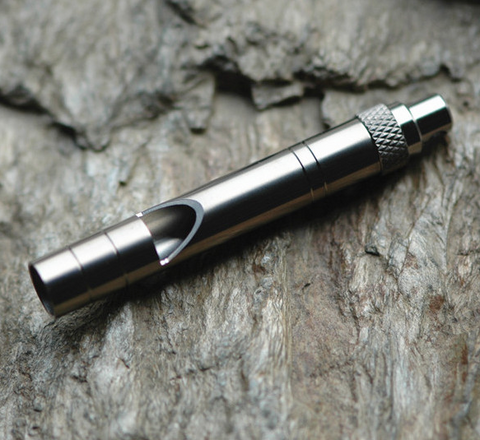 Gripped Survival Whistle - Titanium