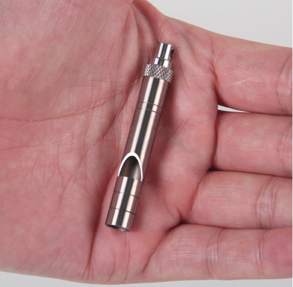 Gripped Survival Whistle - Titanium