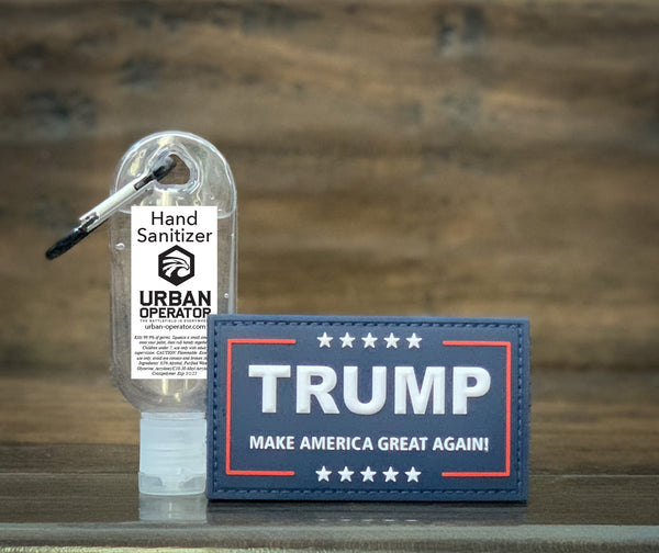 Trump MAGA Patch - Original Red/White/Blue with free hand sanitizer