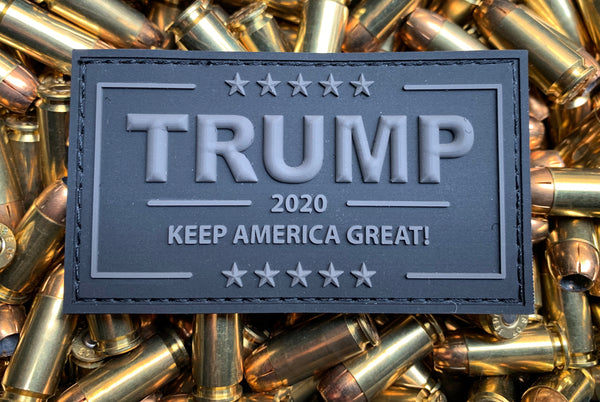 Trump Patch 2020 - PVC Black Velcro Morale Patch Stealth