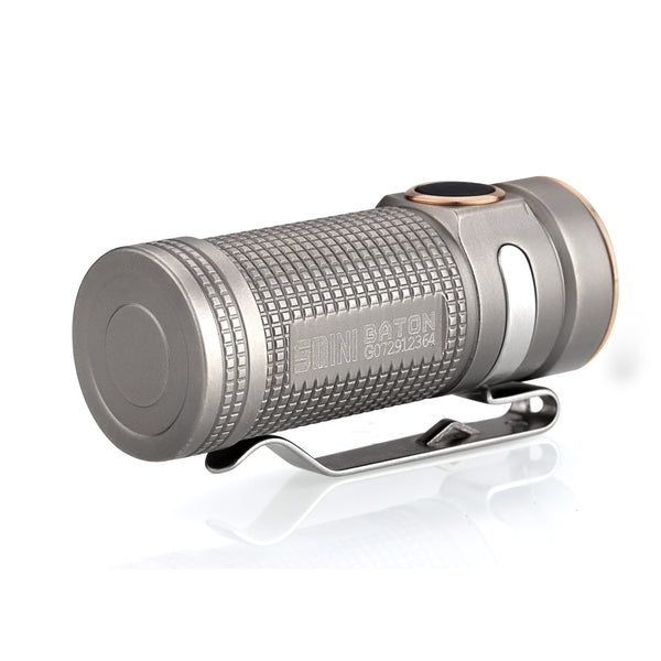 Olight S Mini Baton Ti (Bead Blasted Titanium) 1 x (R)CR123 550 Lumen CREE XM-L2 LED Flashlight